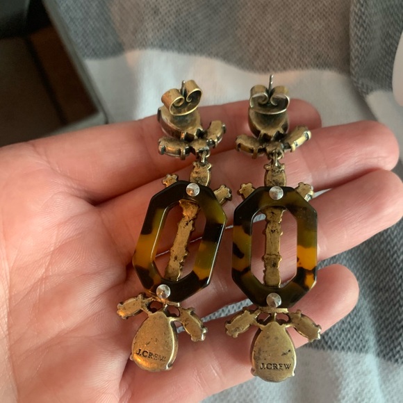 J. Crew Tortoiseshell ans Crystal Earrings - Picture 3 of 4